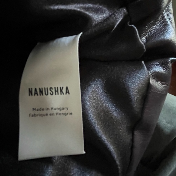 Nanushka Vegan Leather Modern Puffer Vest in AubergineFeels like BUTTAH! - Picture 10 of 12